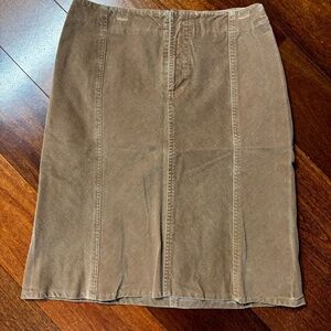 The Limited Stretch Brown Midi Corderoy Skirt - Sz 8